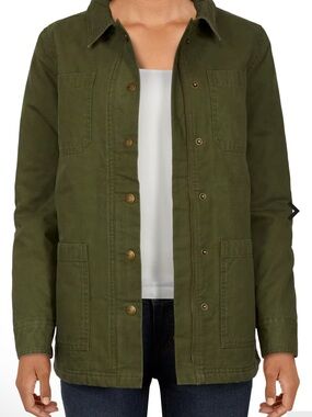 NWT Natural Reflections Green Cargo Jacket Flannel Lined XL